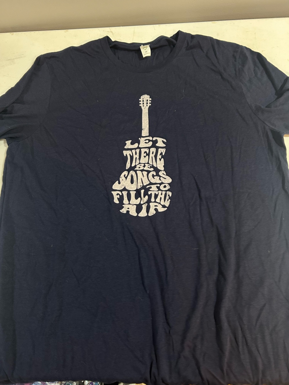 Let There Be Songs Guitar Graphic Short Sleeve T‑Shirt - Navy. Grateful Dead
